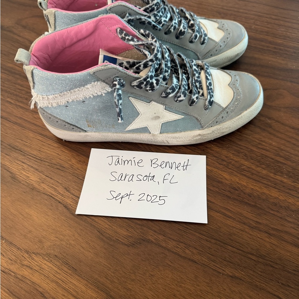 Golden Goose Midstar Size 36 Gray and white Star Sneakers